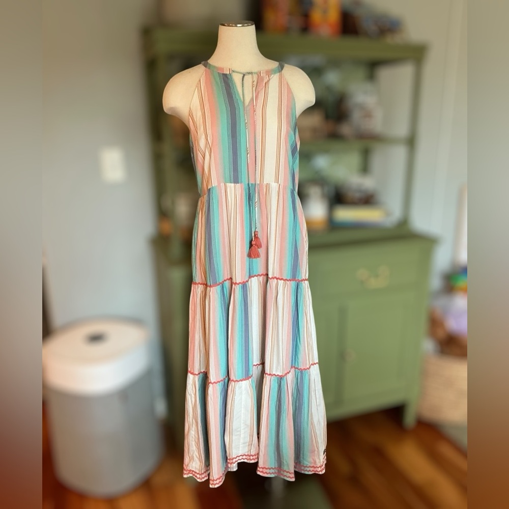 🌈 NWT Matilda Jane Tiered Maxi Dress – Size M – Colorful & Whimsical